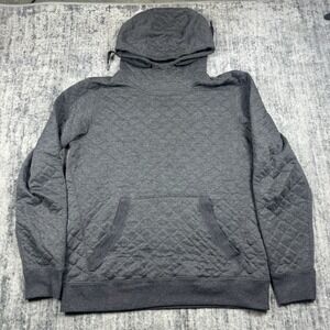 Marmot Galen Hoodie Mens M Gray Diamond Quilted Pullover Hiking Sweatshirt